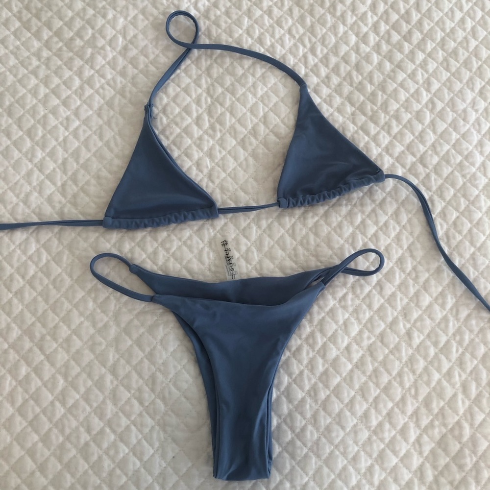 light blue zaful bikini set